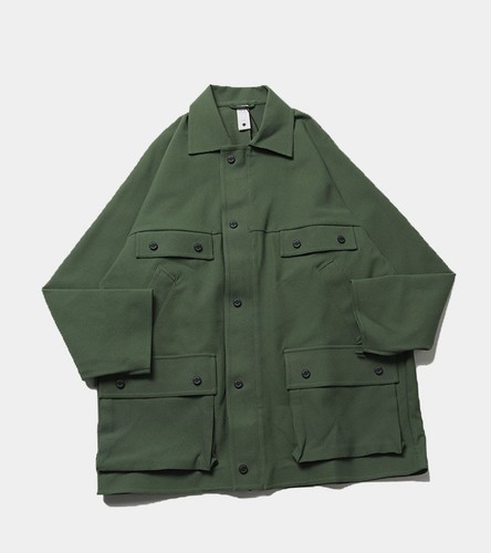 DESCENTE PAUSE BIG HUNTING JACKET AURALEE MEDIUM GREEN POCKET MILITARY JAPAN - Picture 2 of 12