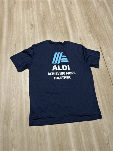 Aldi Warehouse Operations Employee Dark Blue T-Shirt Men’s Size L - Picture 3 of 4