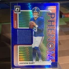 2025 Panini Donruss Optic Jaxson Dart Rookie Phenom Blue Hyper Prizm Patch