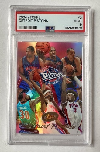 2004 eTopps #2 Detroit Pistons Team Card Refractor /1000 Rare Championship Year