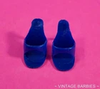 RARE Vintage Barbie Doll Blue OT Heels / Shoes Taiwan Near Mint ~1970's