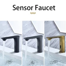 Automatic Hands Free Sensor Bathroom Sink Faucet Lavatory Mixer Waterfall Taps