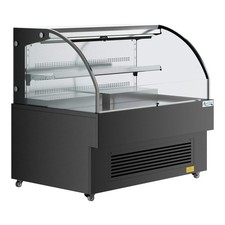 47 3/16" Black Horizontal Air Curtain Merchandiser with 1 Shelf and LED Lighting