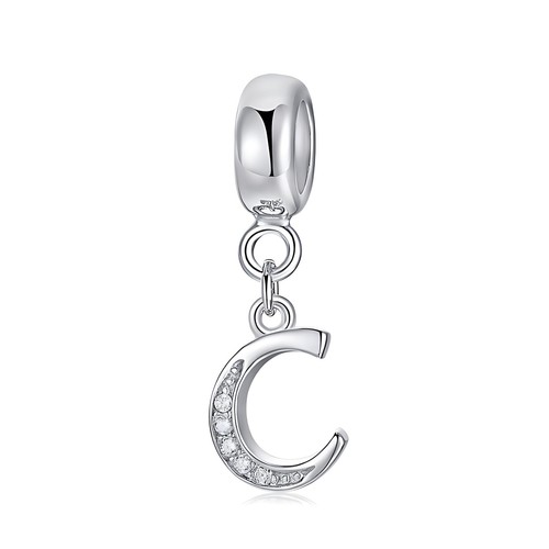 925 Sterling Silber Buchstabe Charms Initiale C Charms für Armbänder und Halskette Jungtier - Bild 1 von 7