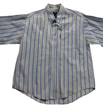 US Polo Association Mens Shirt Sz XL Button Up Collar Short Sleeve Blue Striped