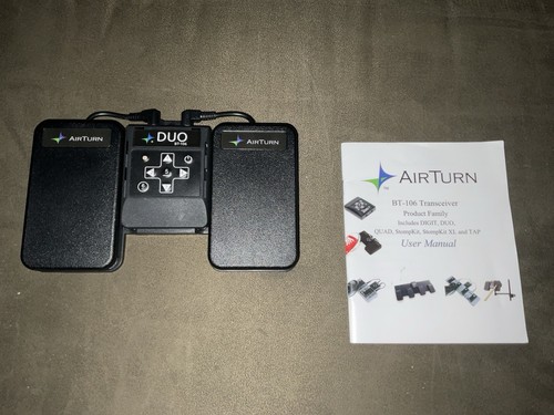 AirTurn Duo BT-106 Silent Bluetooth Pedal Page Turner ATFS-2 - TESTED/WORKS