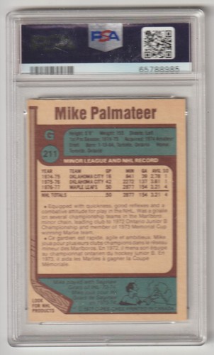 1977 O-Pee-Chee #211 Mike Palmateer RC PSA 8 - Picture 2 of 2