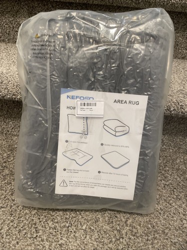 Nefoso Shag Area Rug 8ft x 10ft Soft Fluffy, dark gray, brand new - Picture 6 of 6