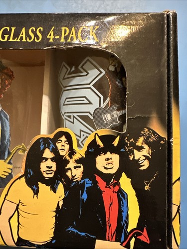 AC/DC Glasses Set 16oz 4pack Made In The USA Featuring Angus Young Guitarist - Picture 6 of 6