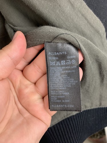 Allsaints Wool Jacket Bomber Black Size: M - Picture 11 of 15