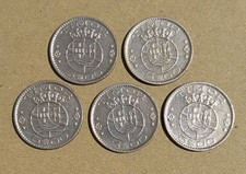 5 Pcs Timor Portuguese 1 Escudo 1970. KM#19. Bronze One Dollar Coin_z285