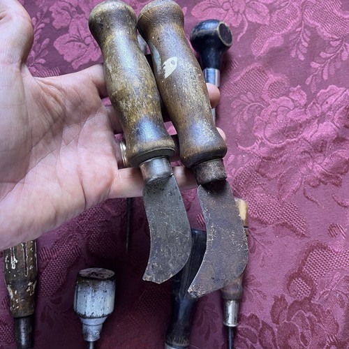 Antique Wooden Handled Hand Tools - Screwdrivers, Awl, Pick, Ect. Lot Of 10 - Picture 16 of 18