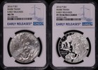 2016-P Mark Twain S$1 Commemorative Set Ngc Ms-70 & Pf-70 Uc Early Release