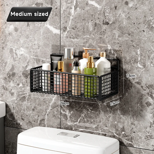 Bathroom Organiser Multifunctional Toiletries Organiser No-Punch Bathroom Shelf - Picture 10 of 17