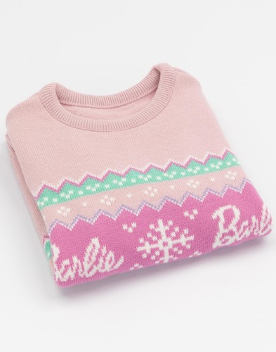 Barbie Rosa Barbie Logo Navidad Jersey Niñas - Imagen 5 de 43