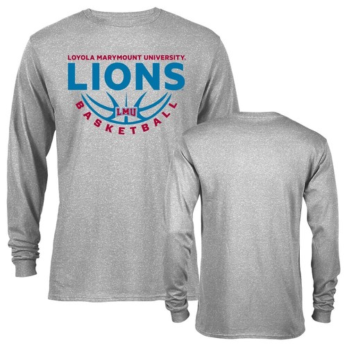 Loyola Marymount University Lions Basketball Laces Logo Long Sleeve T-shirt - Picture 2 of 15