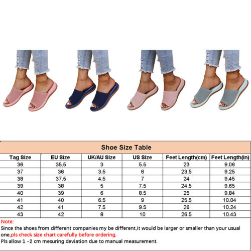 WOMENS FLATS LADIES SLIP ON FASHION SLIDES MULES SLIDERS SUMMER BEACH SANDALS SZ - Picture 3 of 32