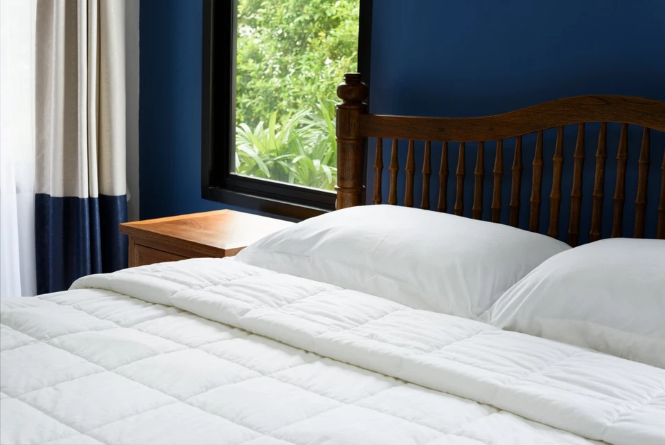 Luxury Soft Oversized Lightweight White Down Alternative Comforter All Season! - Image 2 of 4