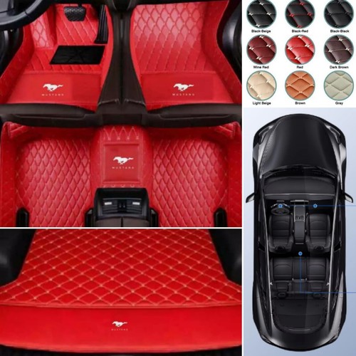 For Ford Mustang Coupe/Convertible Car Floor Mats & Trunk Mat Waterproof Carpets - Picture 5 of 53