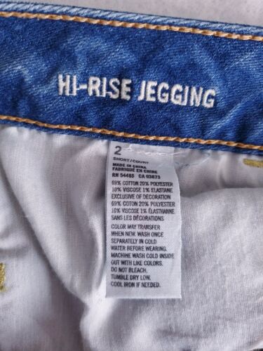 Jeans skinny American Eagle taglia 2 corti 2S hi rise jegging lavaggio med look sbiadito - Foto 5 di 8