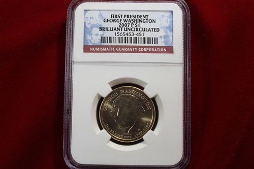 2007-P  GEORGE WASHINGTON  PRESIDENTIAL  DOLLAR, NGC BRILLIANT UNCIRCULATED