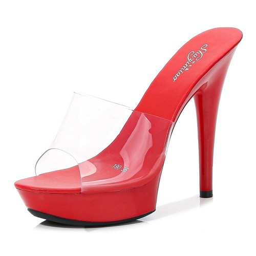 Damen PVC Klar Silber Pumps Plateau Schuhe Stilettos High Heels Pantoletten Sandalen - Bild 9 von 20