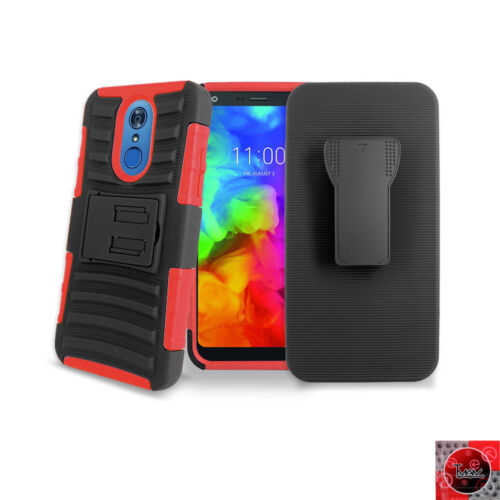 For LG Q7 Plus /Q610 Armor Hybrid Belt Holster Super Combo Cover Hard+Soft Case - Picture 7 of 7