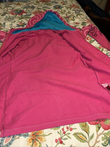 Crystal Rock by Christian Audigier Hoodie Organic Rhineston Fuscia L NWT (A20) - Picture 11 of 13