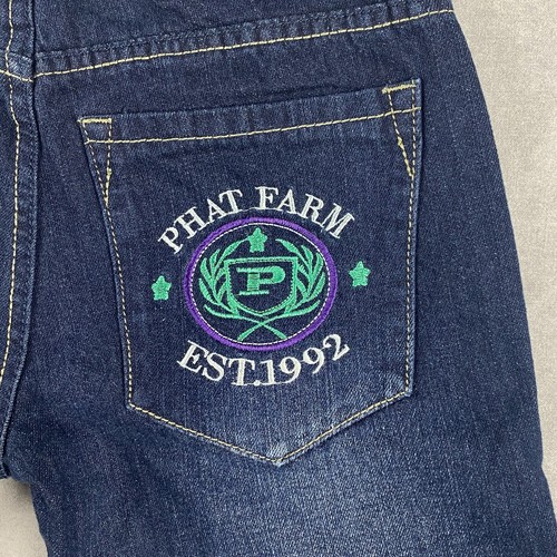 Phat Farm Jeans Kids Size 18 Blue Boys Embroidered Y2K Denim Youth - Picture 7 of 16