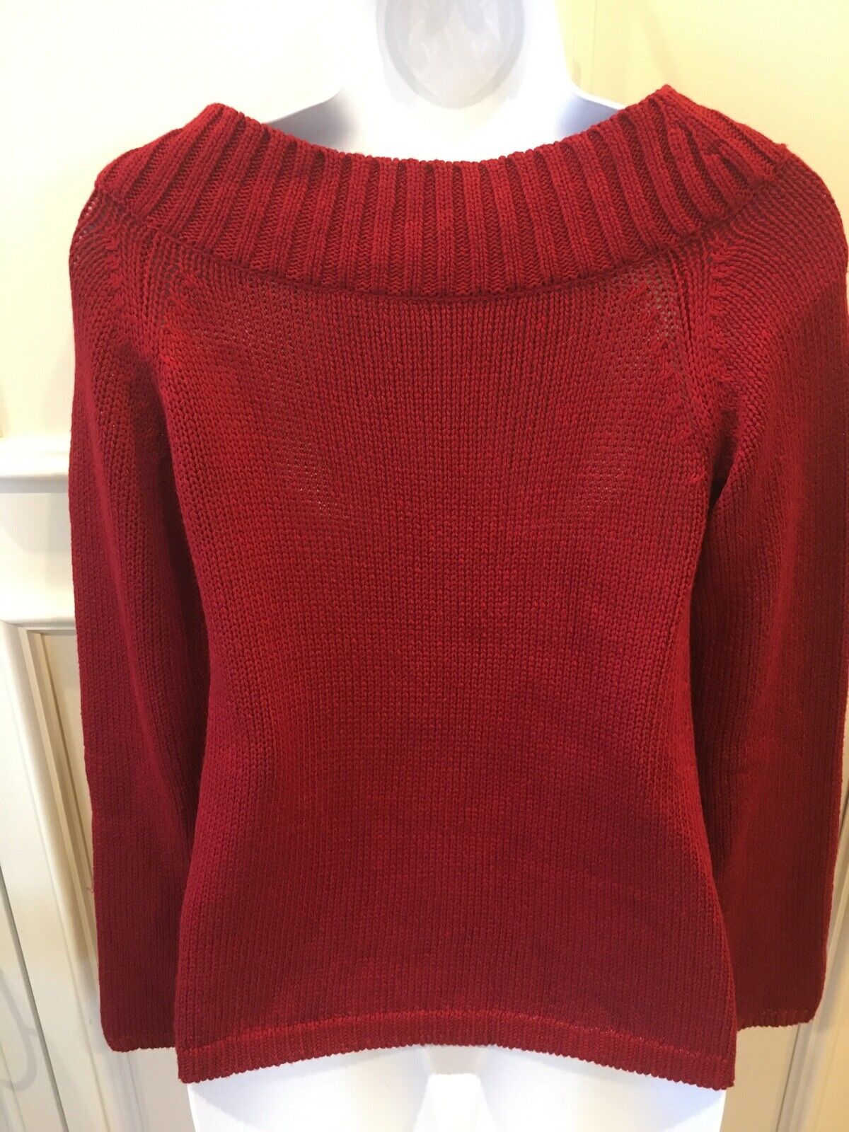 Ann Taylor Loft Sweater Size XS Ruby Red Pullover… - image 4