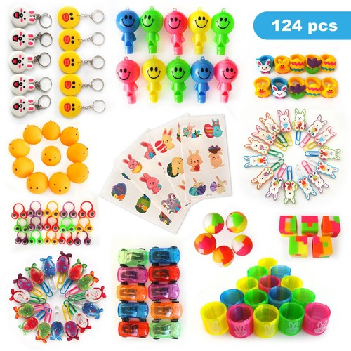 124 Pack Toy Assortment for Kids Easter Party Favors Basket Fillers Goodie Bag - Picture 2 of 6
