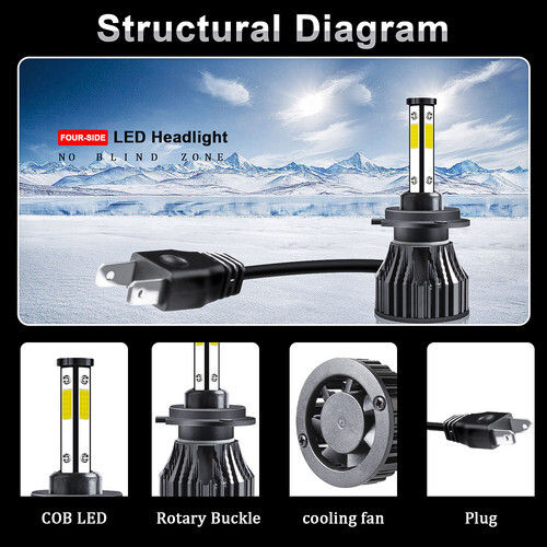 For Mazda CX-7 2007-2012 4x Bright White LED Headlight Bulbs Combo High Low Beam - Bild 3 von 17