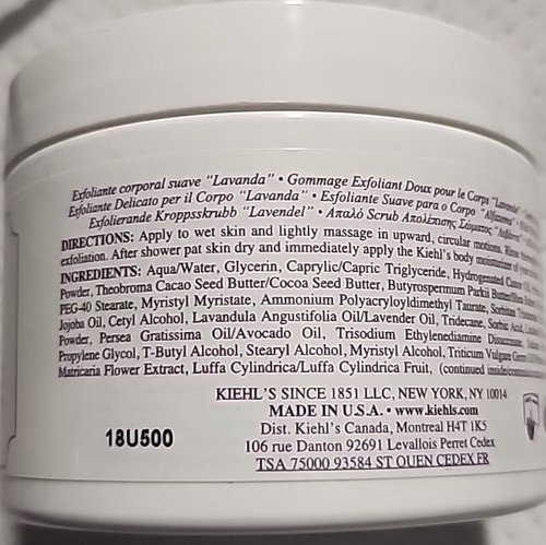 Kiehls Gently Exfoliating Body Scrub Lavender 8.4 fl oz - 250 ml NEW Unsealed - Picture 2 of 4
