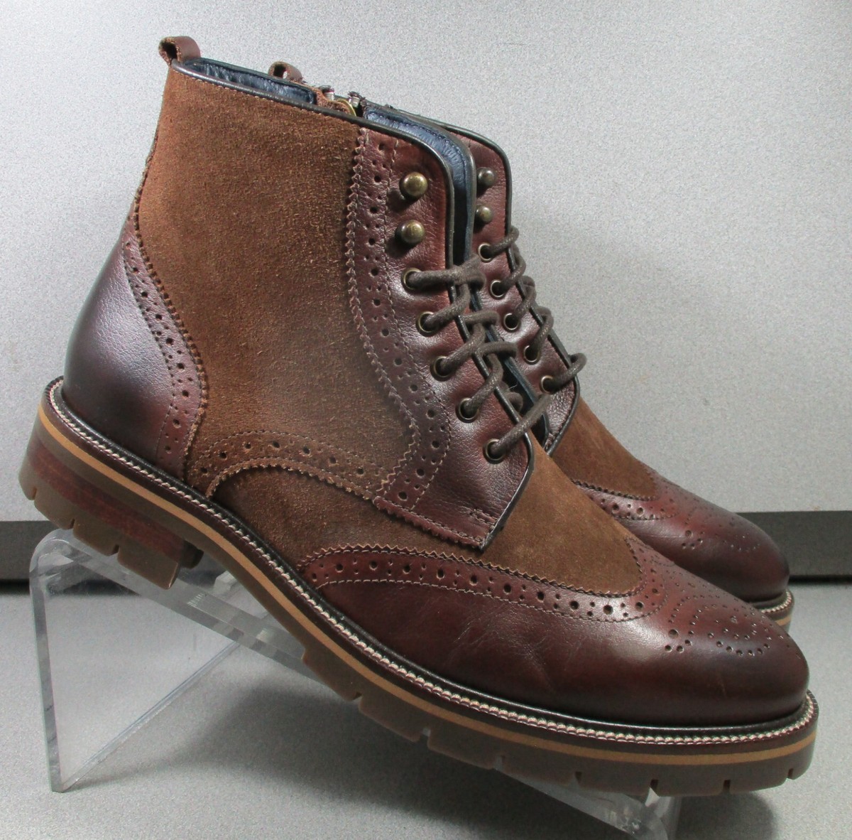 205514 MSBT50 CODY ZIP UP BOOT MENS SHOE 9 M MAHOGANY