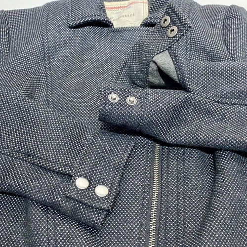 Cartonnier Anthropologie Women’s Size 2 Gray Nailhead Wool Blend Moto Zip Jacket - Picture 5 of 9