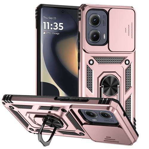 For Motorola Moto Edge 5G 2024 Luxury Shockproof Camera Slide Stand Ring Case - Picture 15 of 23