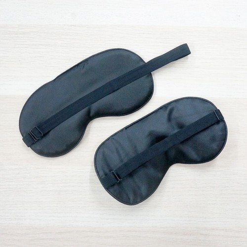 Pure Organic Mulberry Silk Eye Sleep Mask Soft Blindfold Adjust Strap Black Gift - Foto 3 di 8