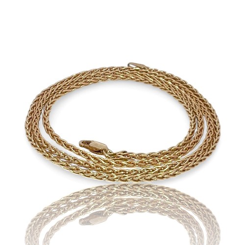 14k Yellow Gold 2mm Wide Wheat Chain Necklace 24 Inches (KS1018794) - Picture 2 of 8