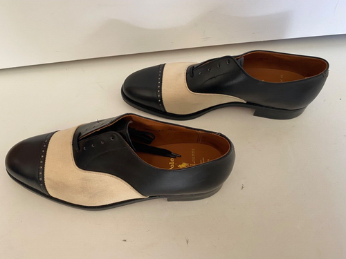 Ralph Lauren x Crockett & Jones schwarz Oxford Leder Zuschauer SCHUHE 9 E NEU - Bild 5 von 14