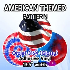 American / USA Patriotic Patterned Adhesive Vinyl 13.5" ROLL **FREE SHIPPING**