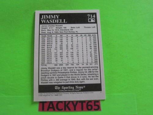 1993 SPORTING NEWS CONLON COLLECTION REPRINT SINGLE CARD(s) YOU CHOOSE - Picture 174 of 197