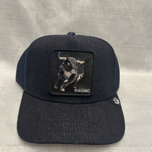 Goorin Bros Farm Trucker Baseball Snapback Hat Cap Raging Bull Denim