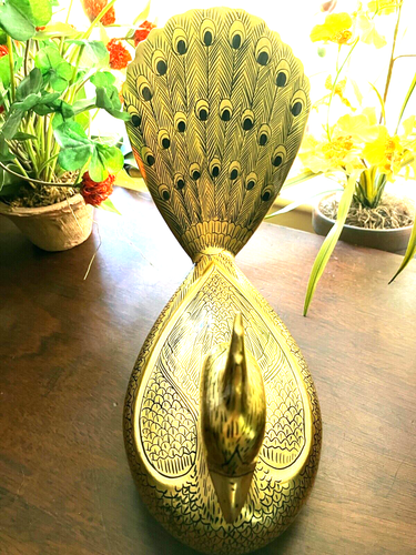 HANDGEFERTIGTE, GROSSE, VINTAGE BURMESISCHE LACKWAREN PFAUENBOX, SCHWARZ UND VERGOLDET - Bild 2 von 12