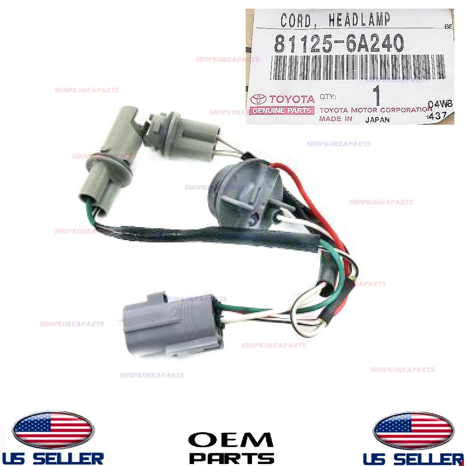 Arnés de cables de faros delanteros genuino 2 piezas ⭐OEM⭐ Lexus GX470 2003-2009 81125-6A240 Foto 2 de 2