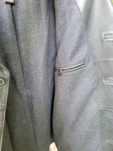Coach 1941 Herren schwarze Lederjacke Gr. XL Wollfutter gefüttert Peacoat Trench WEICH - Bild 18 von 23
