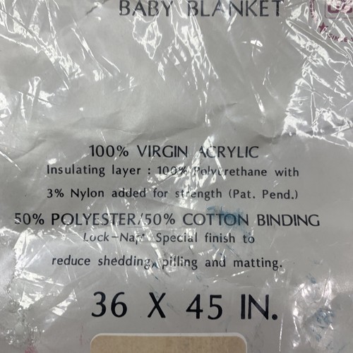 Beacon Playmates Baby Blanket Blue Bear 36x45 USA Vintage 100% Virgin Acrylic - Picture 3 of 12