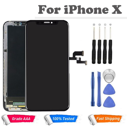 Pour iPhone X LCD Écran Tactile Numériseur Assemblage Écran Remplacement AAA+ Outil - Photo 1 sur 8