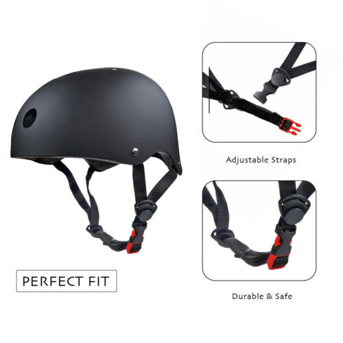 Damen Teen Skateboard Helm mit Schutzausrüstung Knieschützer Ellenbogenschützer Handgelenkpolster - Bild 12 von 24