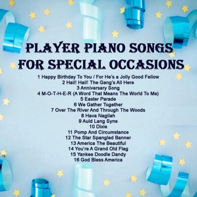 Special Occasion Songs Yamaha Disklavier Clavinova Pinaodisc Midi Player Piano