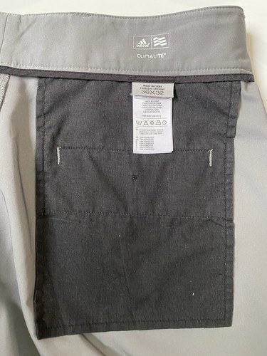 Adidas Mens Size 36x32 Climalite Polyester Grey Golf Pants - Like New - Picture 8 of 11